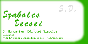 szabolcs decsei business card